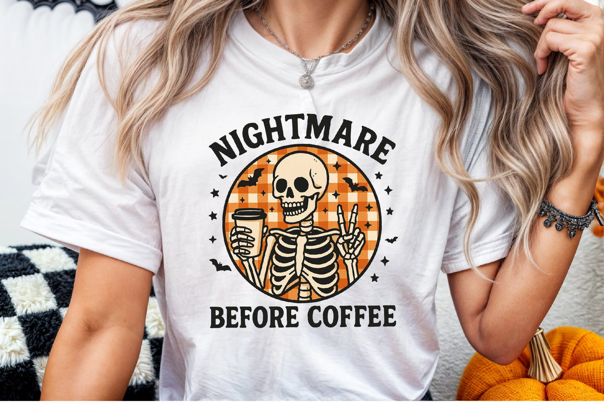 Nightmare Before Coffee Skeleton Halloween PNG Design