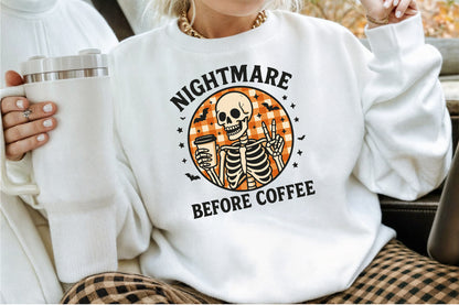 Nightmare Before Coffee Skeleton Halloween PNG Design