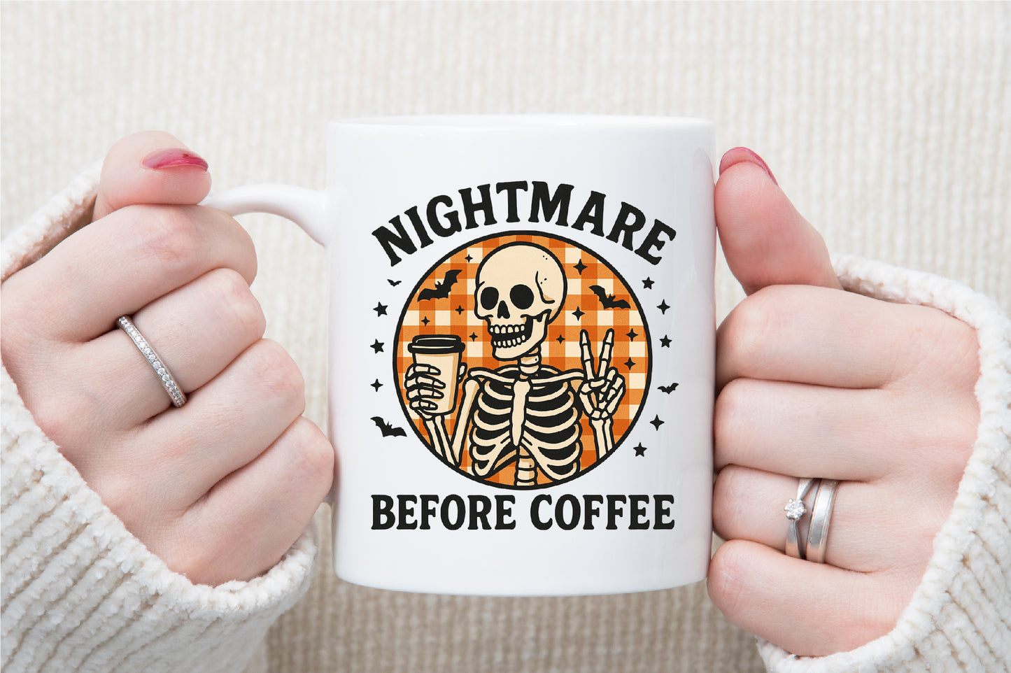 Nightmare Before Coffee Skeleton Halloween PNG Design