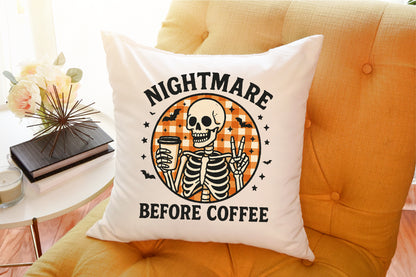 Nightmare Before Coffee Skeleton Halloween PNG Design