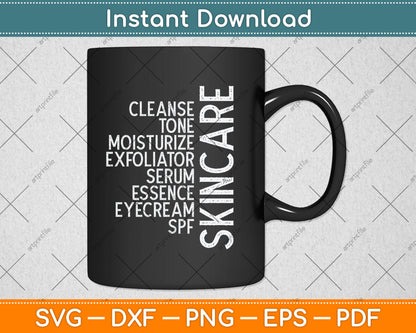 Skincare Terms Skin Cleanse Tone Esthetician Svg Digital Cutting File