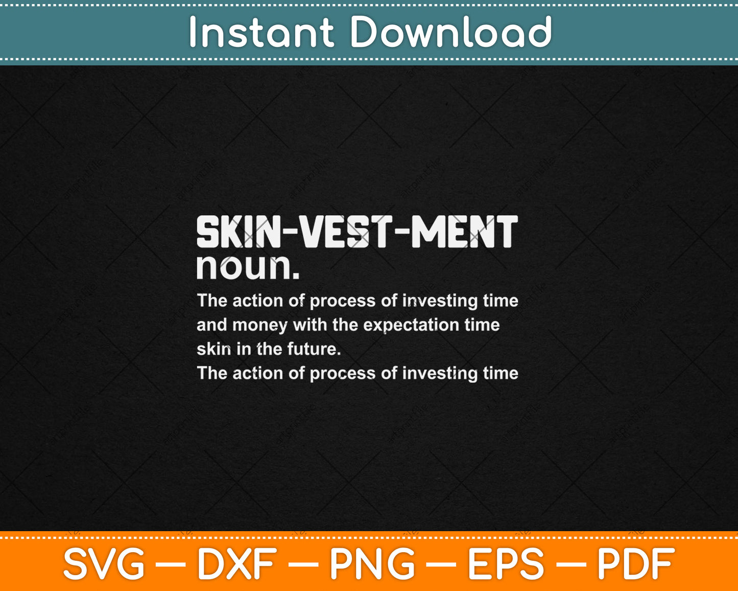 Skinvestment Skincare Definition Esthetician SVG PNG Cutting Printable Files