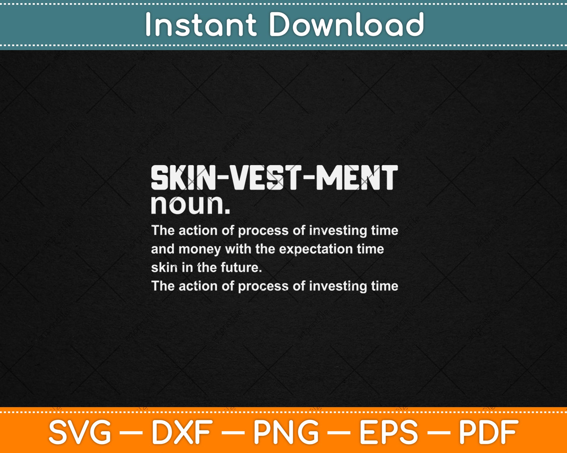 Skinvestment Skincare Definition Esthetician SVG PNG Cutting Printable Files