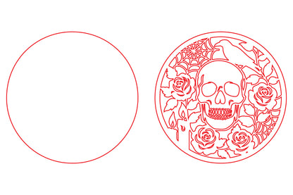 Skull Roses Raven Halloween SVG
