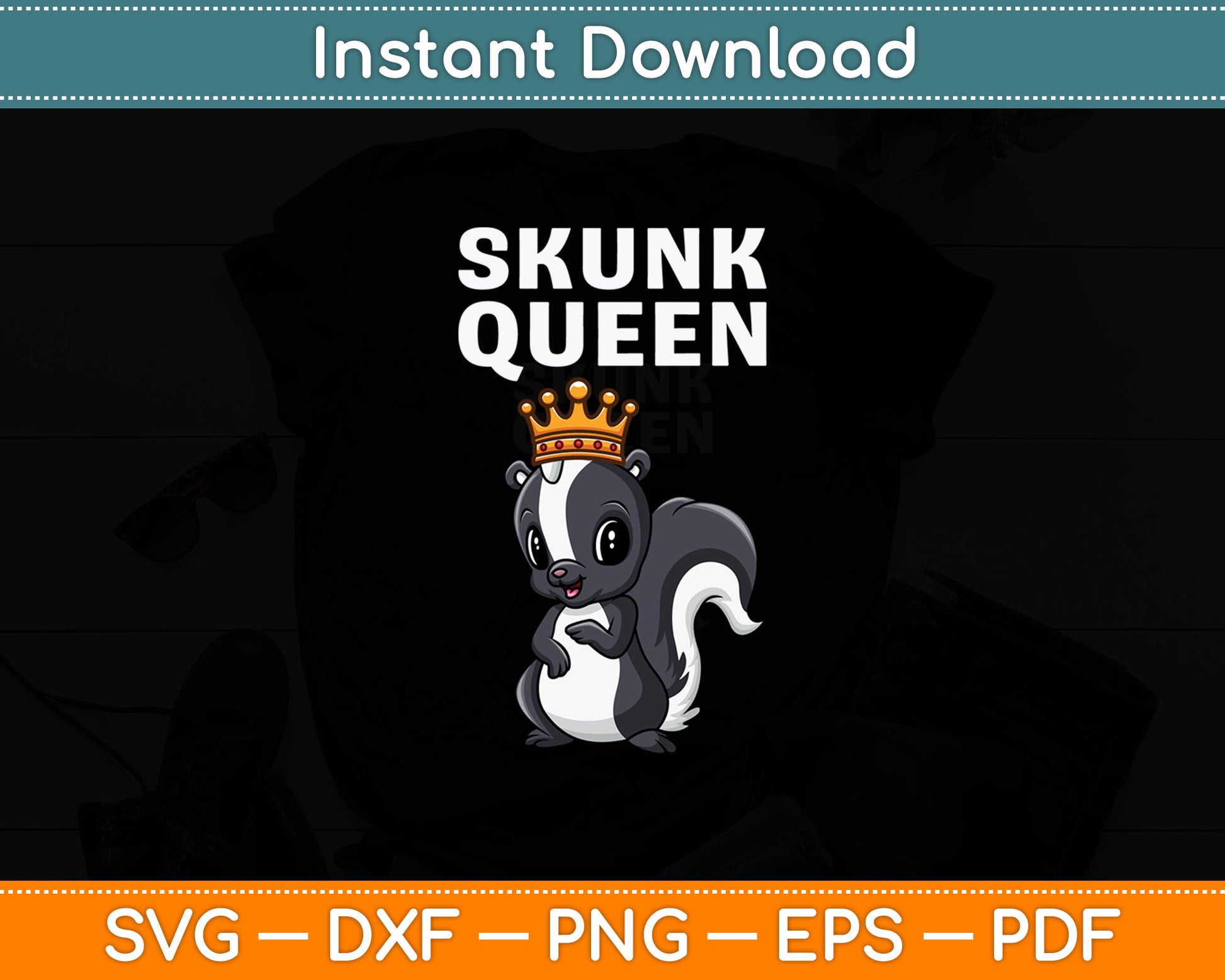 Skunk Queen Girls Skunk Svg Digital Cutting File