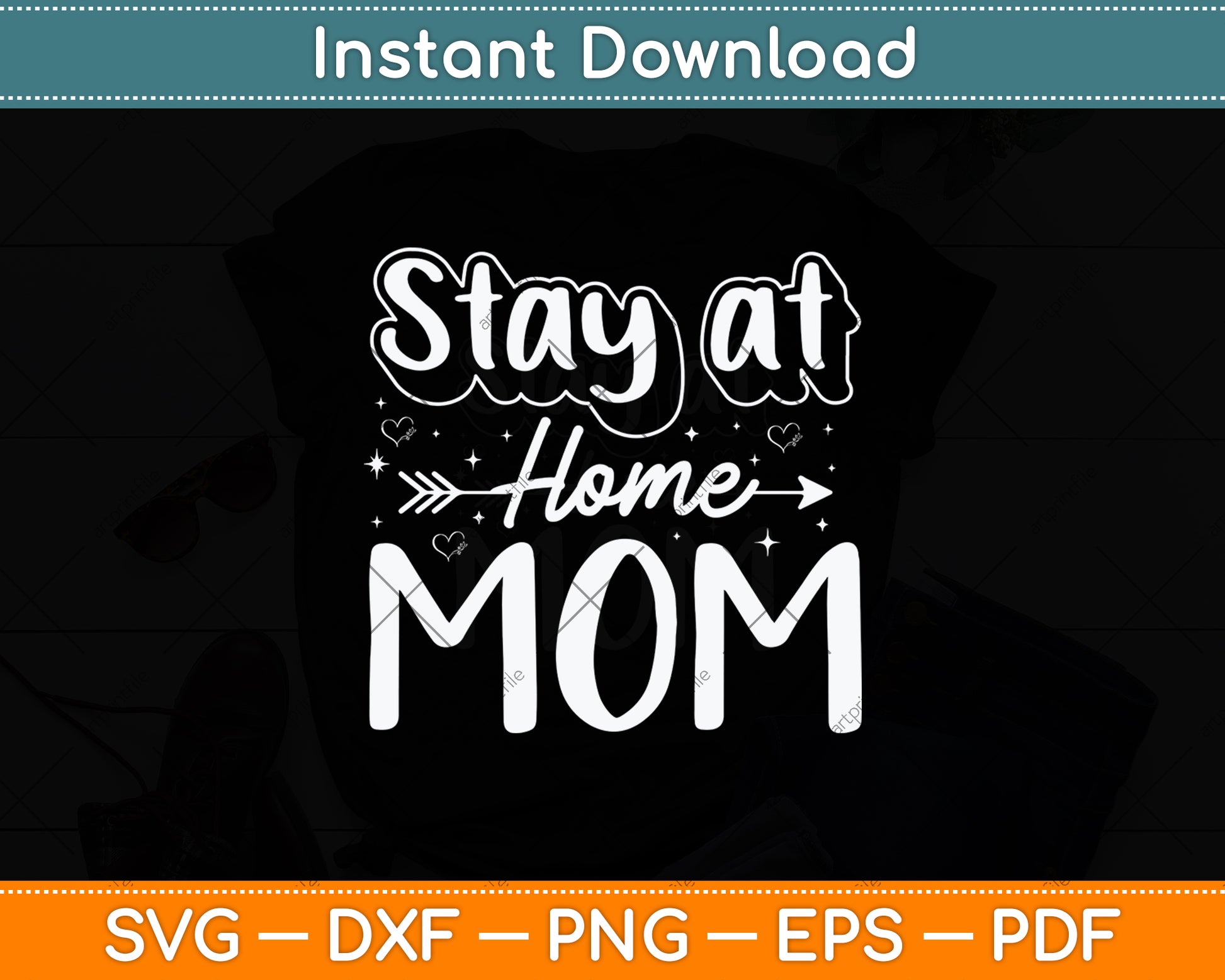 Slay At Home Mom Mothers Day Svg Digital Cutting File