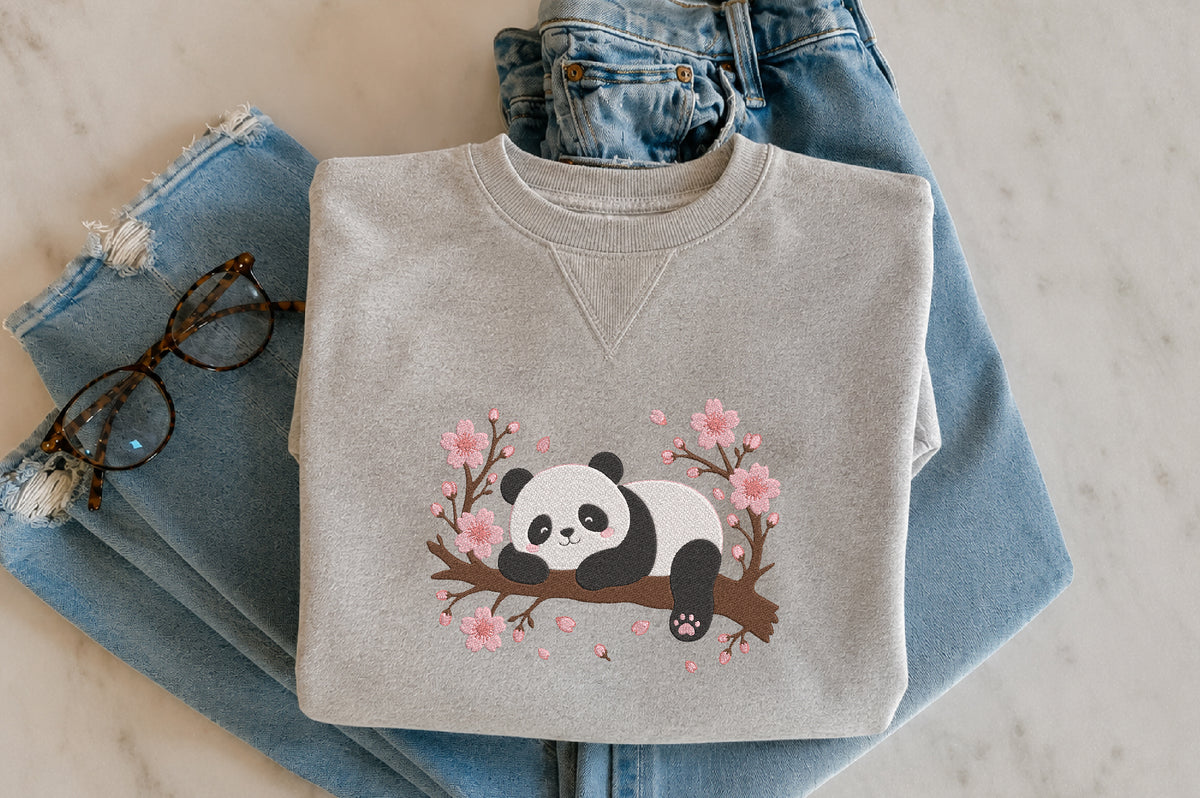 Sleeping Panda Embroidery Design