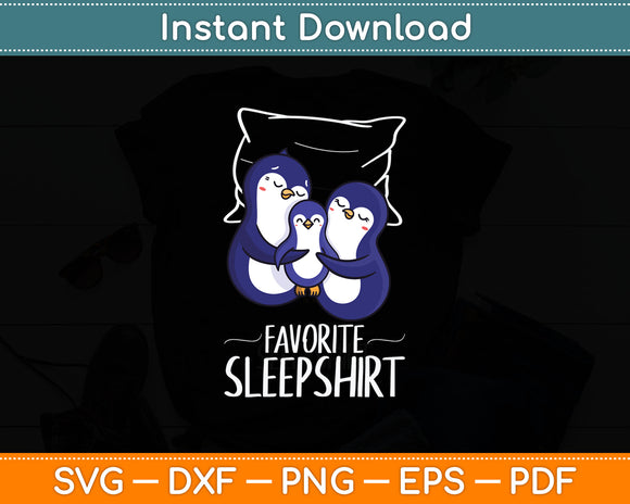 Sleeping Penguin Pyjamas Penguin Lover Svg Digital Cutting File