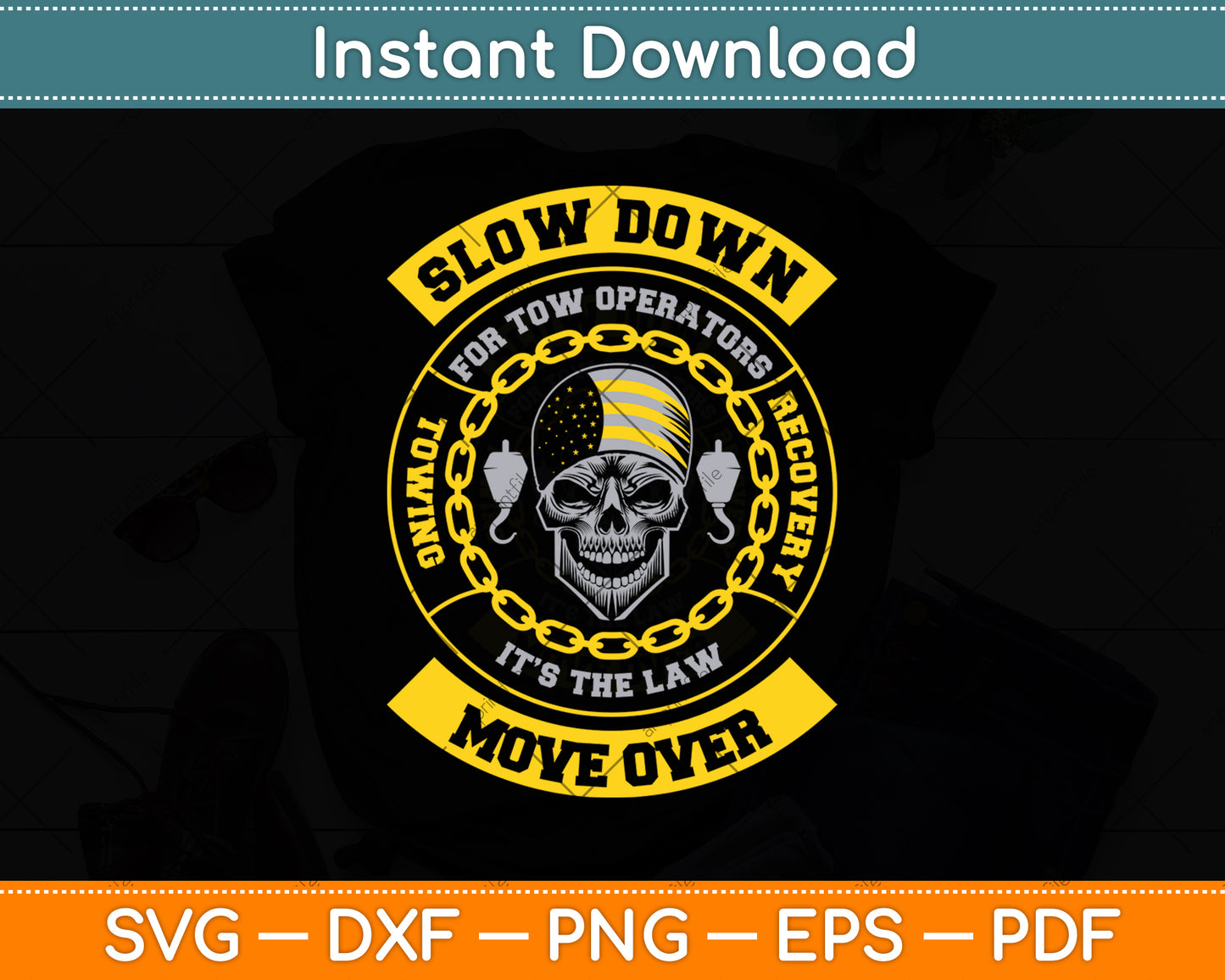 Tow Lives Matter Thin Yellow Line Tow Truck Driver Svg Digital Cutting File