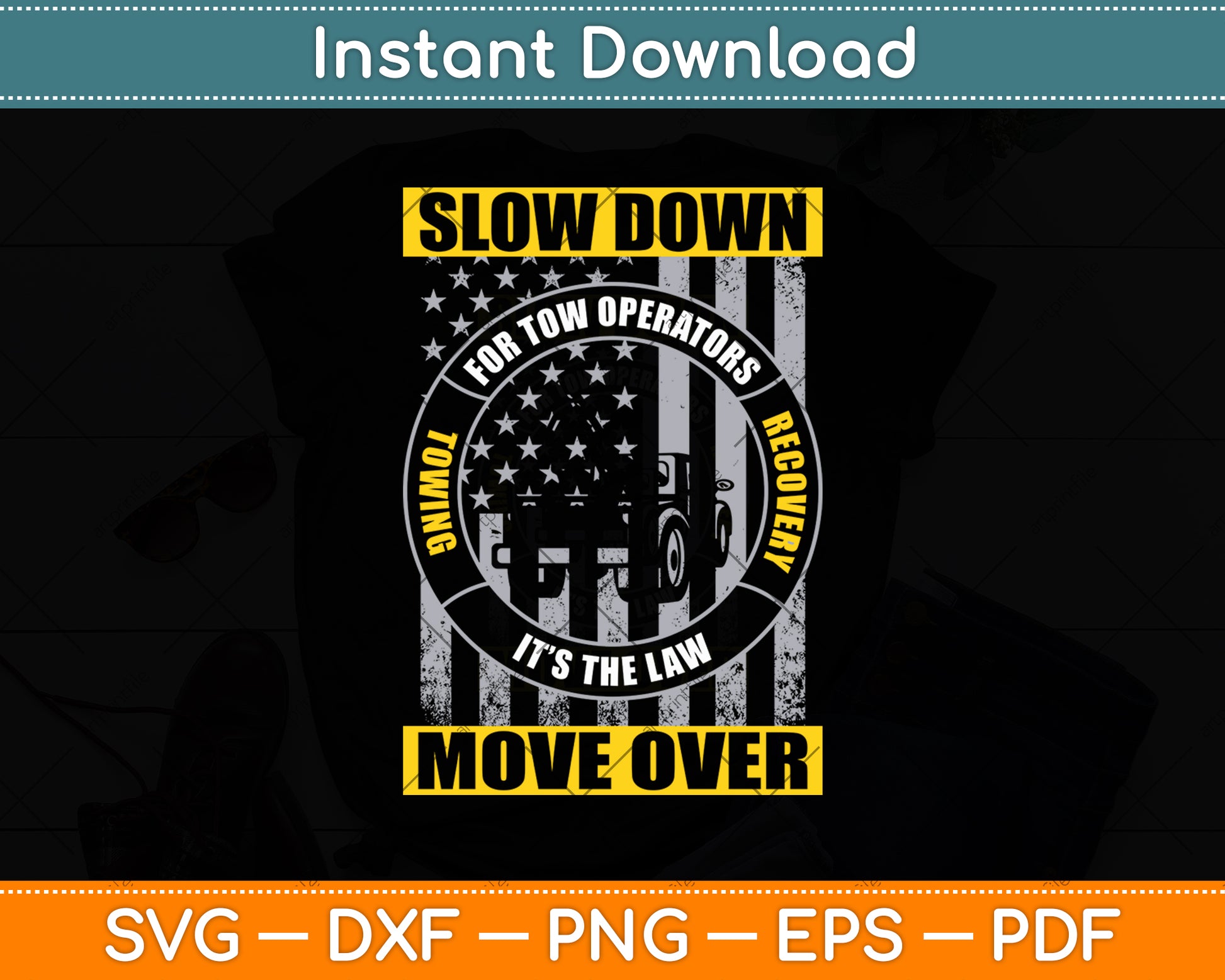 Tow Lives Matter Thin Yellow Line Tow Truck Driver Svg Digital Cricut Cutting File