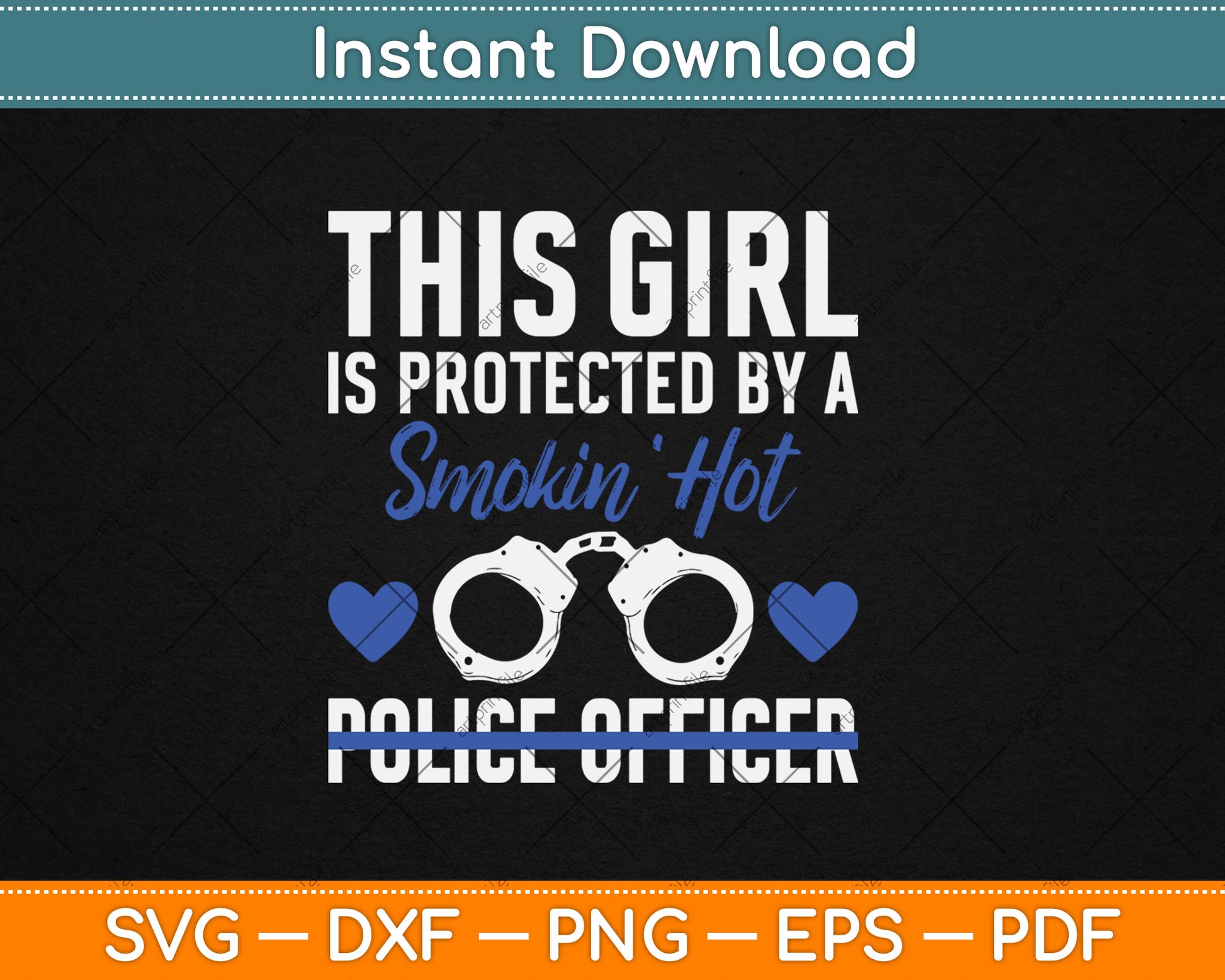 Smokin' Hot Police Officer Funny Police Wife Girlfriend Gift Svg Digital Cutting File
