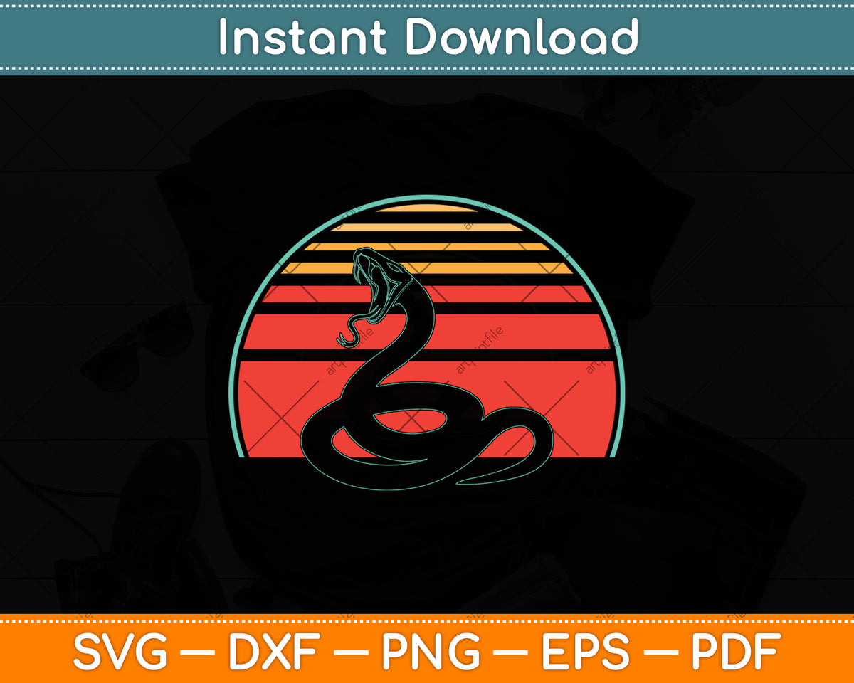 Snake Retro Vintage Svg Digital Cutting File