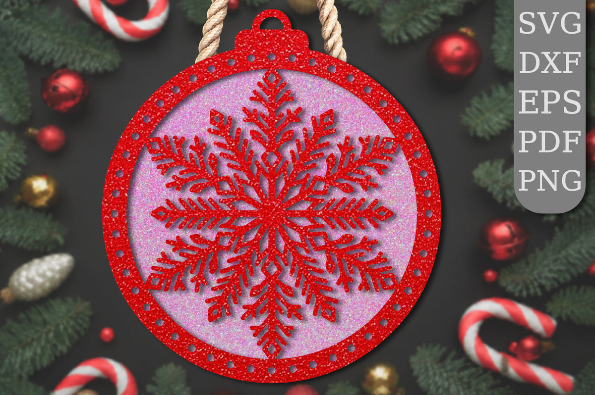 Christmas Snowflake Ornament Laser Cut SVG