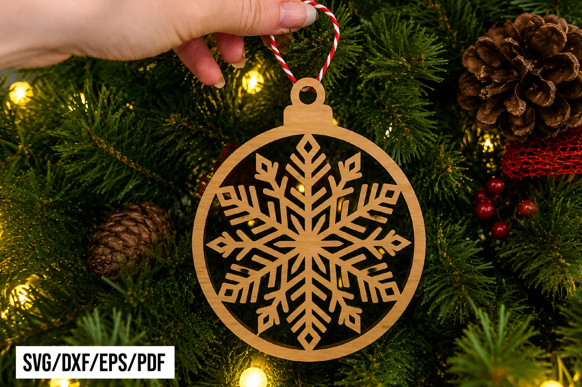 Snowflake Christmas Ornament SVG