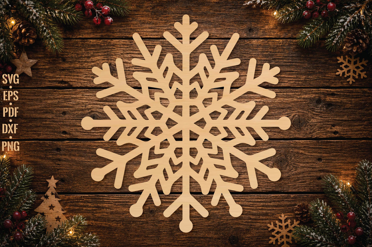 Snowflake Christmas Ornament Laser Cut SVG, Snowflake Ornament Cut File, Winter Christmas Decor