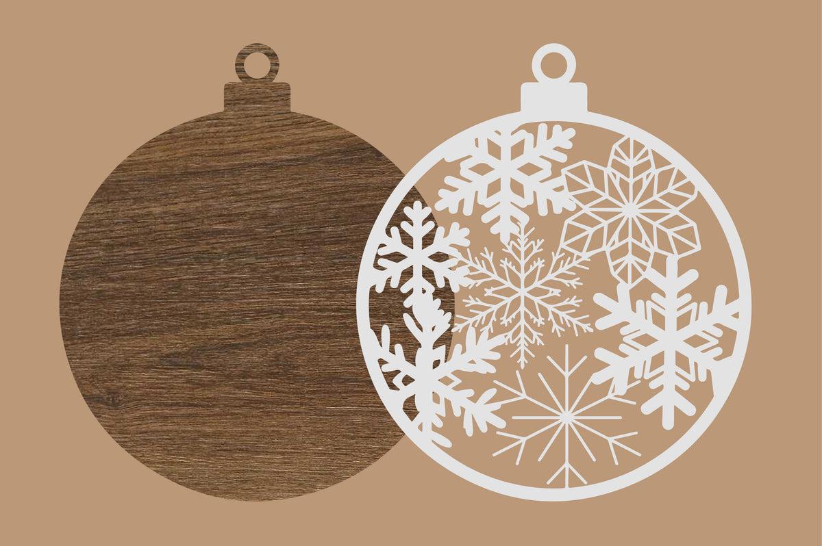 Snowflake Christmas Ornament Laser Cut SVG