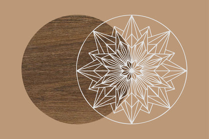 Geometric Snowflake Round Sign Laser Cut SVG