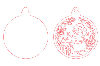 Snowman Christmas Ornament Laser Cut SVG