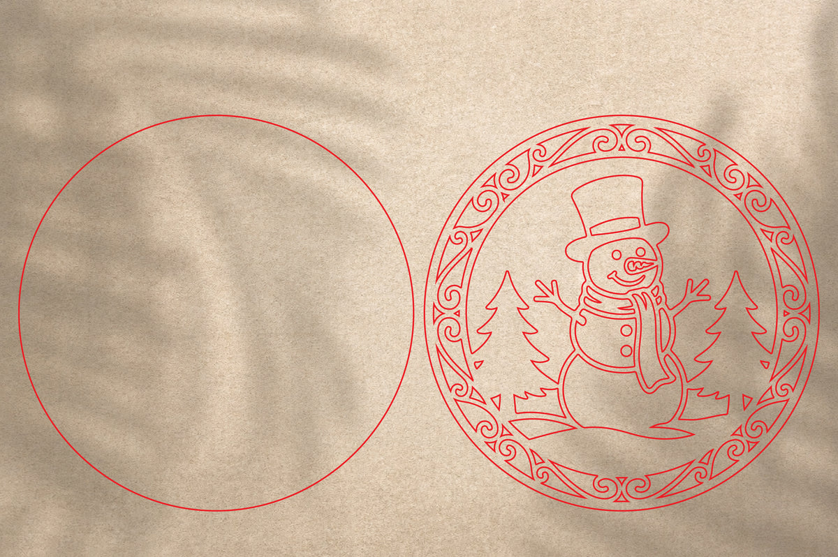Snowman Christmas Ornament Laser Cut SVG | Winter Snowman Christmas Design