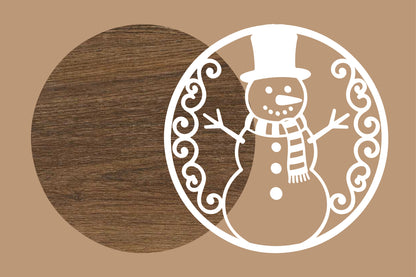 Snowman Christmas Ornament Laser Cut SVG
