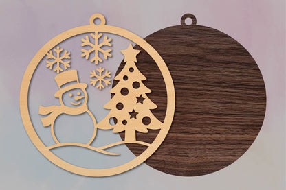 Snowman Christmas Tree SVG