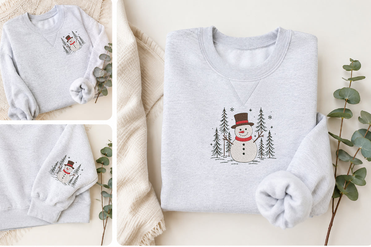 Snowman Embroidery Design