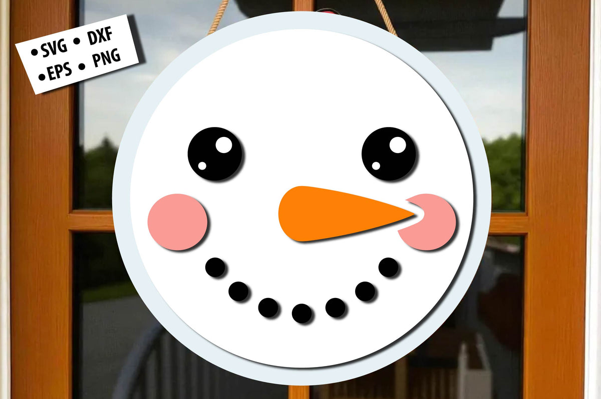 Snowman Face Christmas Laser Cut SVG