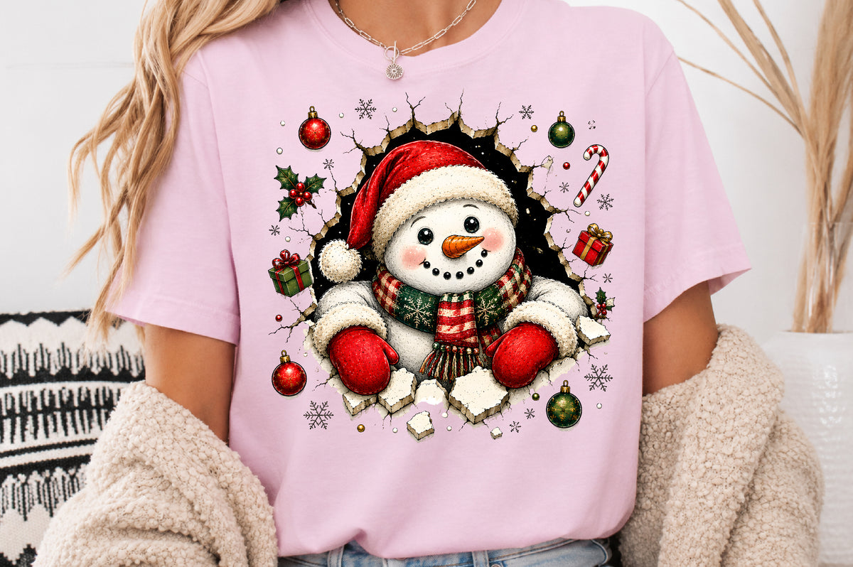 Snowman Front and Back Christmas PNG Funny Holiday Design