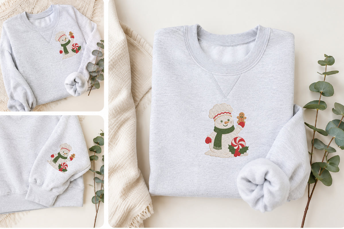 Snowman Gingerbread Embroidery