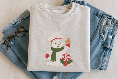 Snowman Gingerbread Embroidery