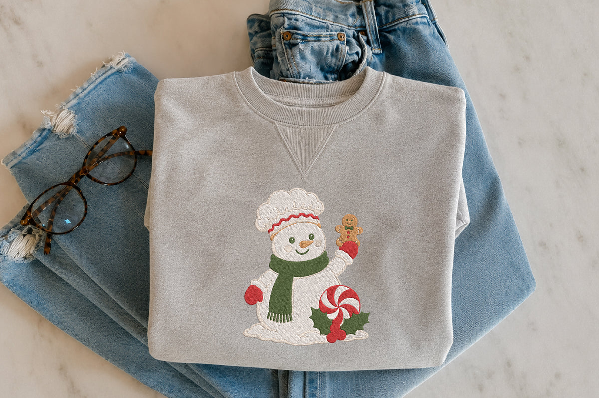 Snowman Gingerbread Embroidery