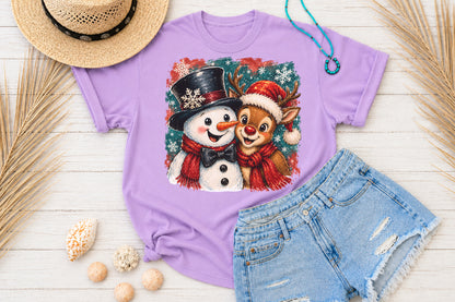 Snowman Reindeer Christmas PNG Cute Winter Holiday