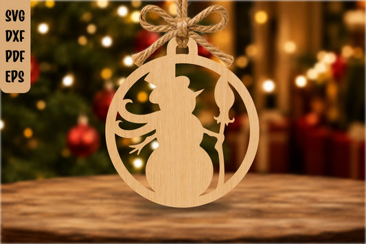 Snowman Christmas Ornament Laser Cut SVG