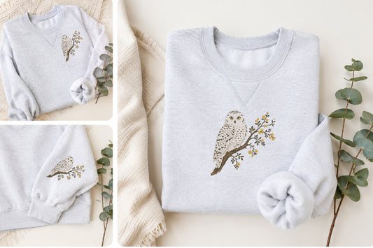 Snowy Owl Embroidery Design