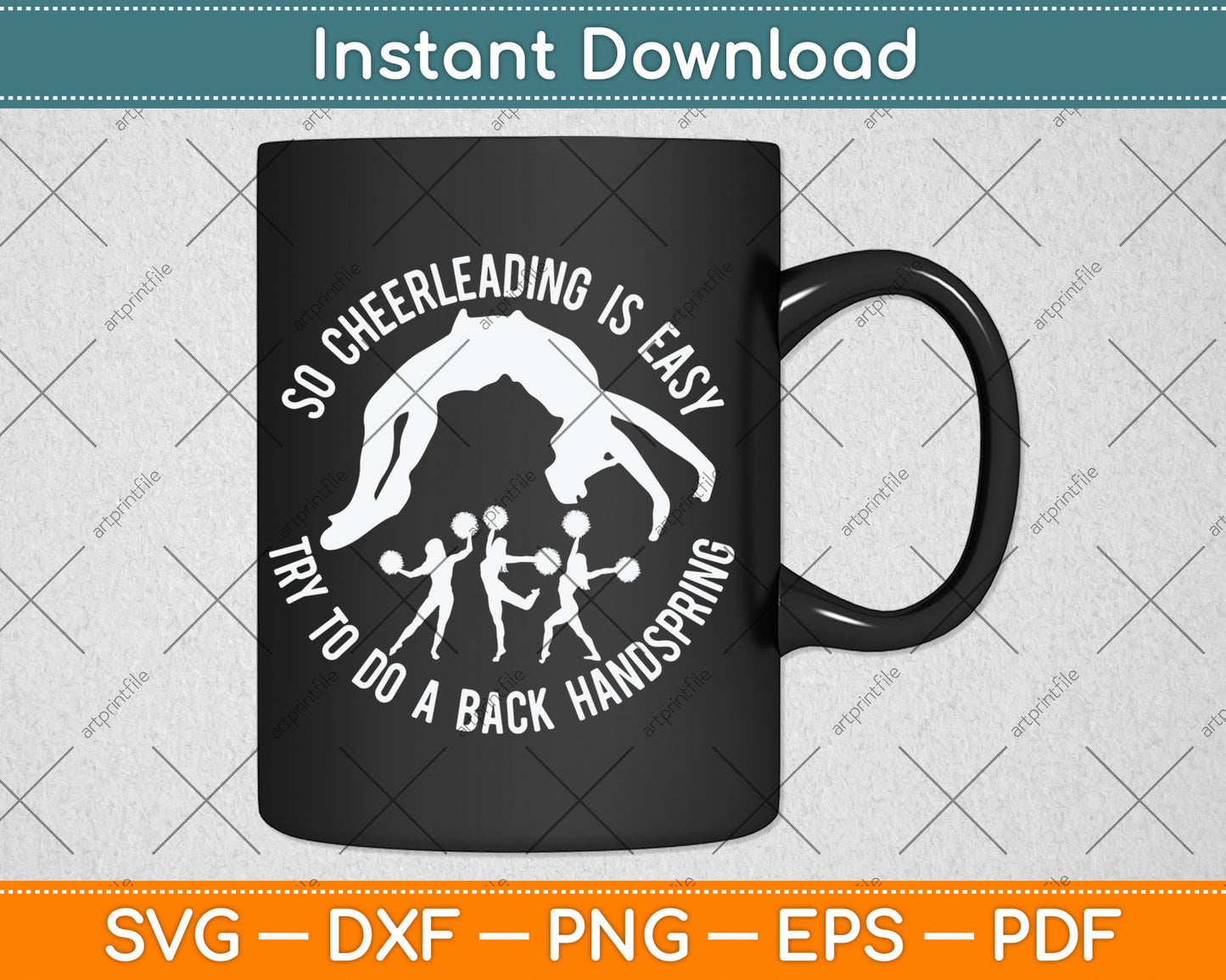 So Cheerleader Is Easy Do A Back Handspring Funny Svg Digital Cutting File
