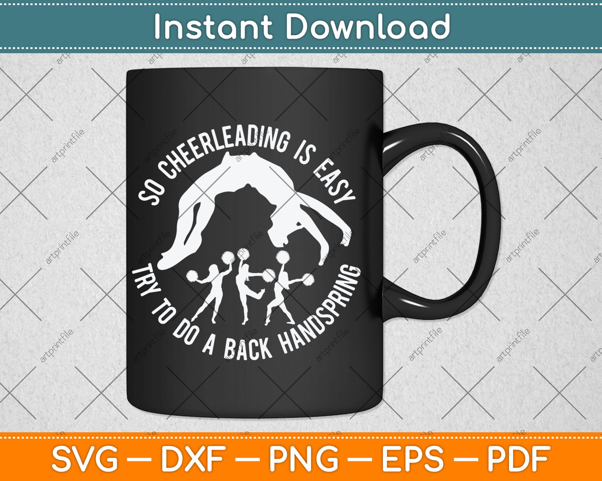 So Cheerleader Is Easy Do A Back Handspring Funny Svg Digital Cutting File