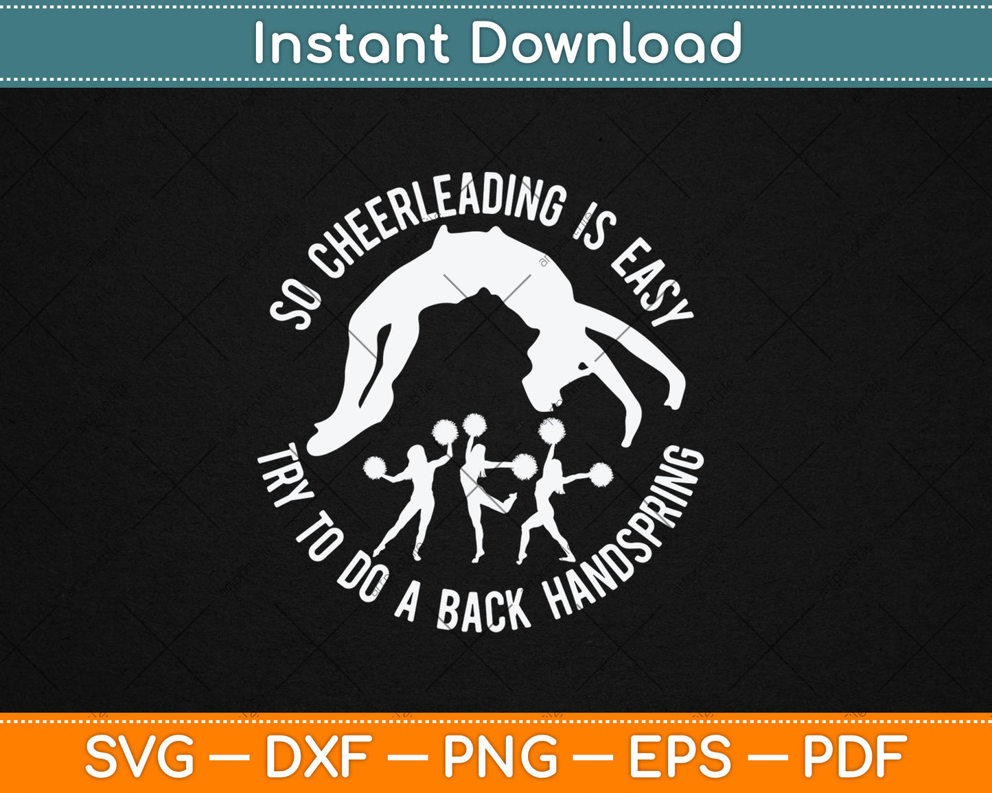 So Cheerleader Is Easy Do A Back Handspring Funny Svg Digital Cutting File