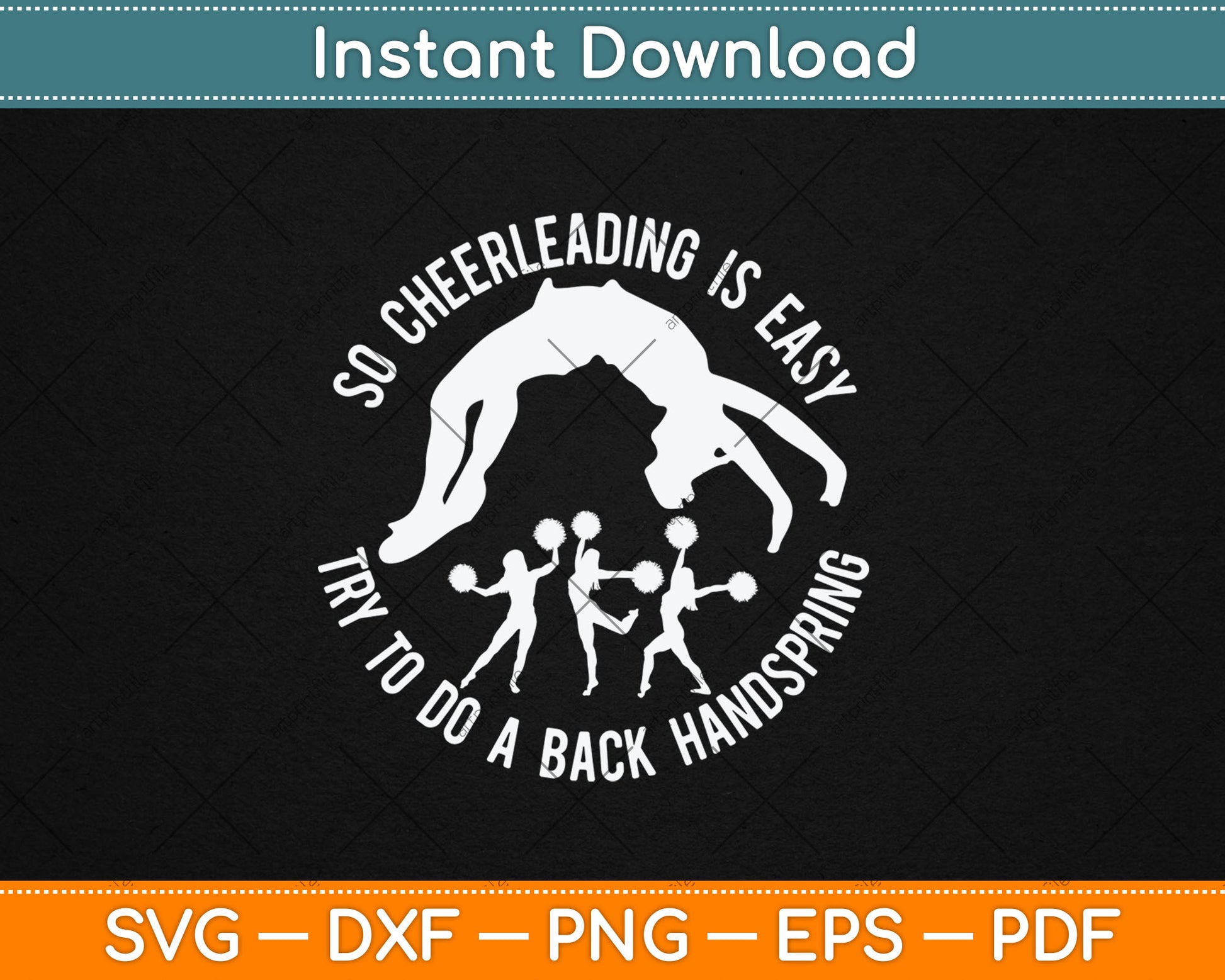 So Cheerleader Is Easy Do A Back Handspring Funny Svg Digital Cutting File