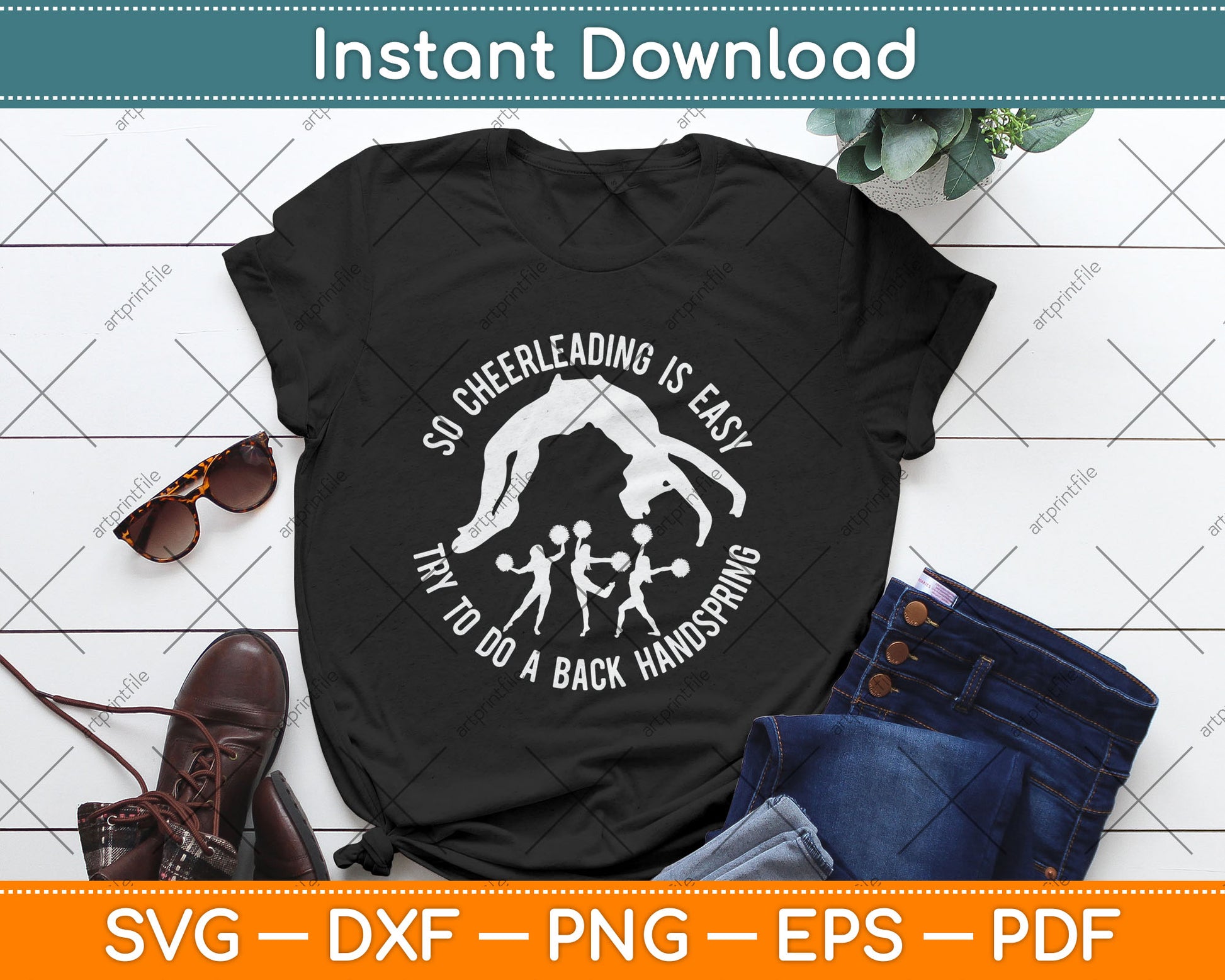 So Cheerleader Is Easy Do A Back Handspring Funny Svg Digital Cutting File