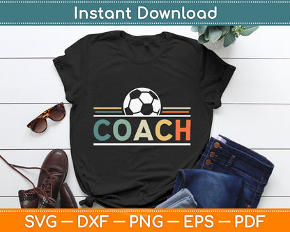 Soccer Coach Gifts Funny Retro Vintage Soccer Ball Coaching Svg Digital Cutting File