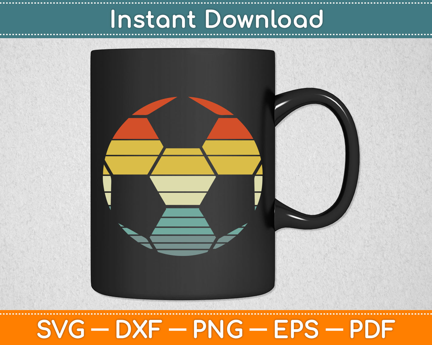 Soccer Player Gifts Funny Ball Retro Vintage Style Coach SVG Digital Cutting File