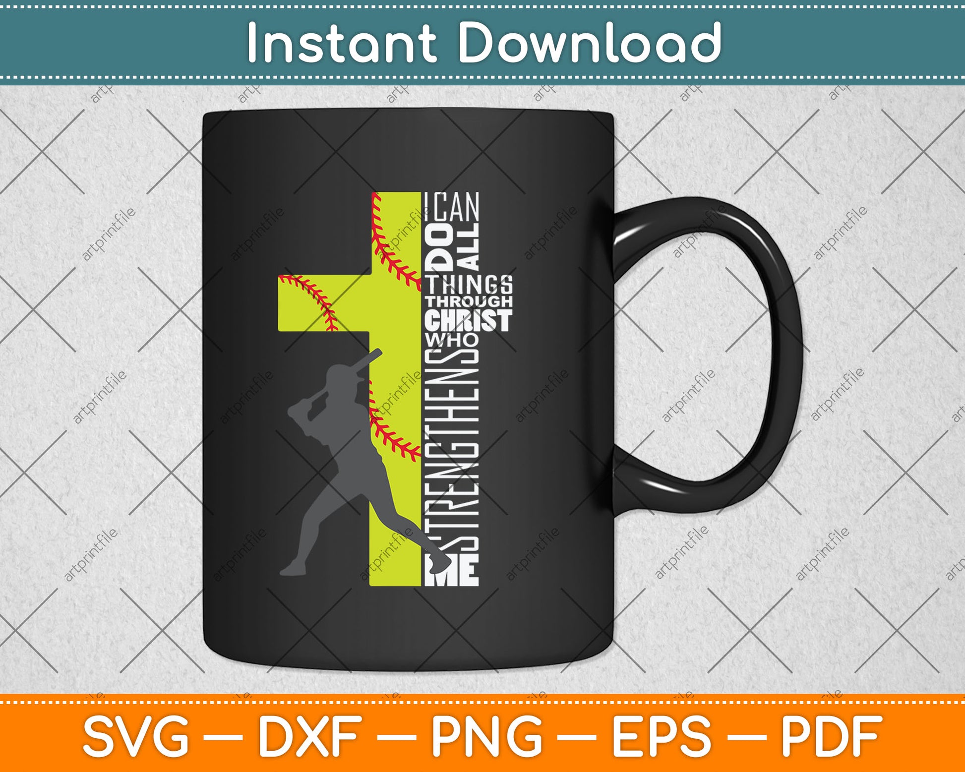 Softball Gifts Players Teen Girls Women Christian Religious Svg Digital Cutting File