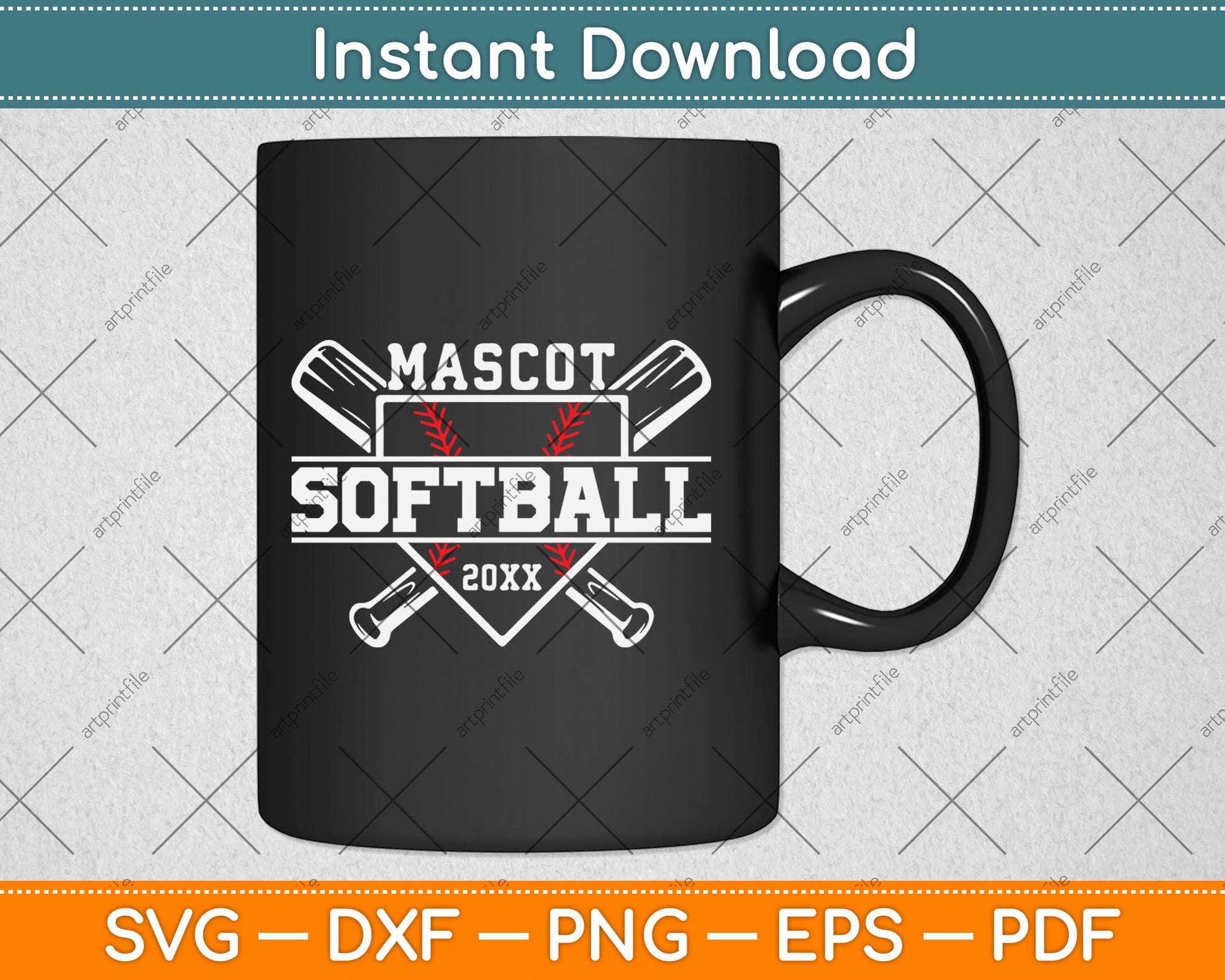 Softball Mascot Softball Team Template Svg Digital Cutting File