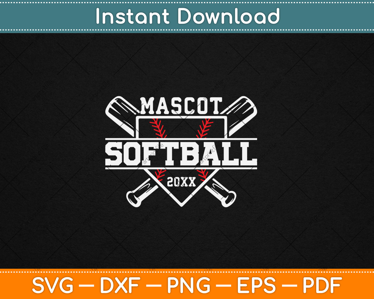 Softball Mascot Softball Team Template Svg Digital Cutting File