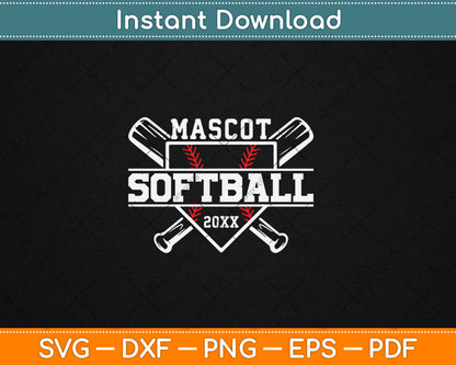 Softball Mascot Softball Team Template Svg Digital Cutting File