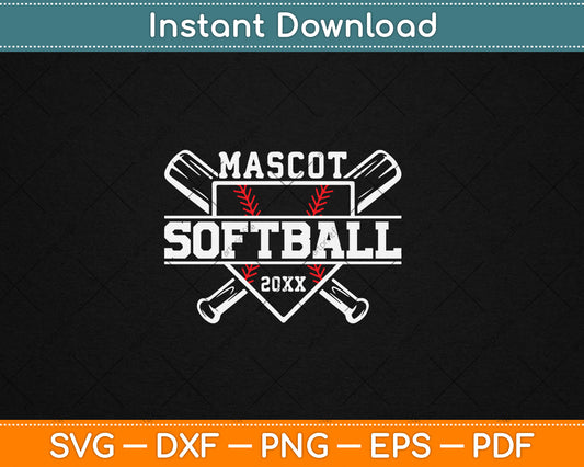 Softball Mascot Softball Team Template Svg Digital Cutting File