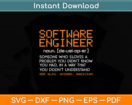 Software Engineer Developer Definition Programming Svg Digital Cutting File