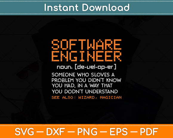 Software Engineer Developer Definition Programming Svg Digital Cutting File