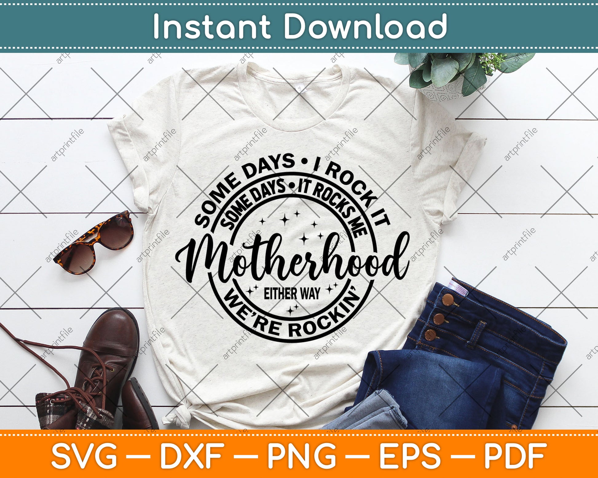 Some Days I Rock It Some Days It Rocks Me Svg Digital Cutting File