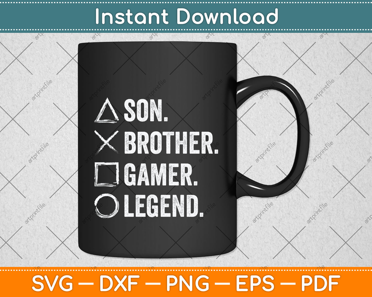Son Brother Gaming Legend Video Game Lover Svg Png Dxf Digital Cutting File